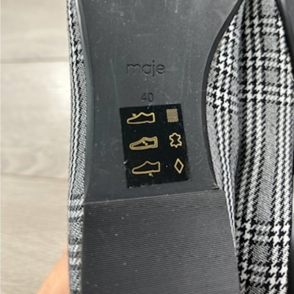Maje Prince De Galles Checked Pointed Toe Flats In Carreaux - Picture 11 of 13